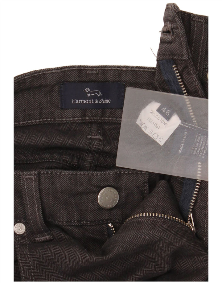 Pantaloni casual da uomo Harmont & Blaine IT 46 Small W30 L32 Grigio a spina di pesce