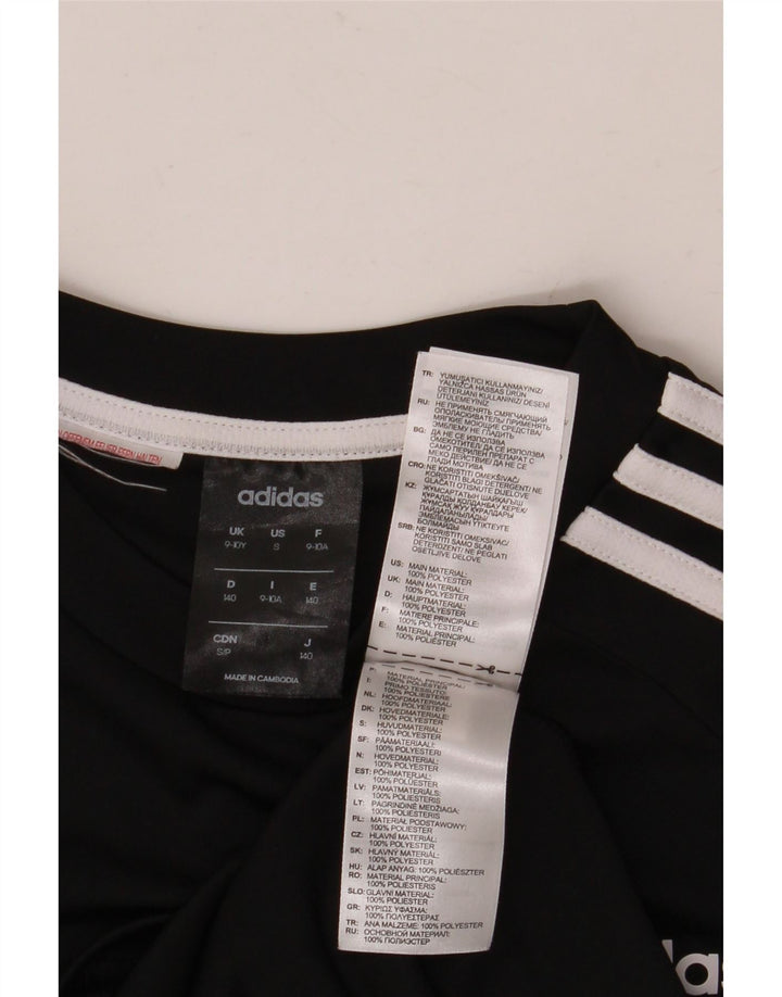 T-shirt Adidas Climalite da bambino 9-10 anni in poliestere nero