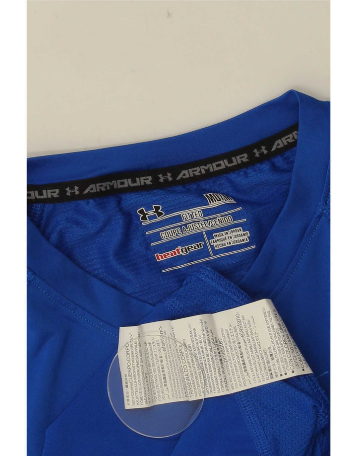 Canottiera Under Armour da uomo Heat Gear Top in poliestere geometrico blu medio