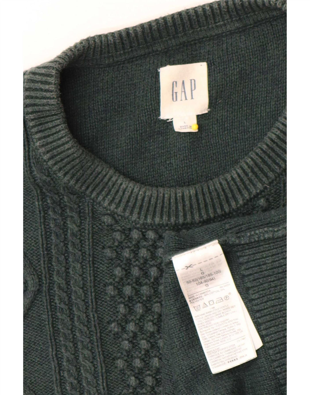 Gap Uomo Maglione Girocollo Maglione Grande Cotone Verde