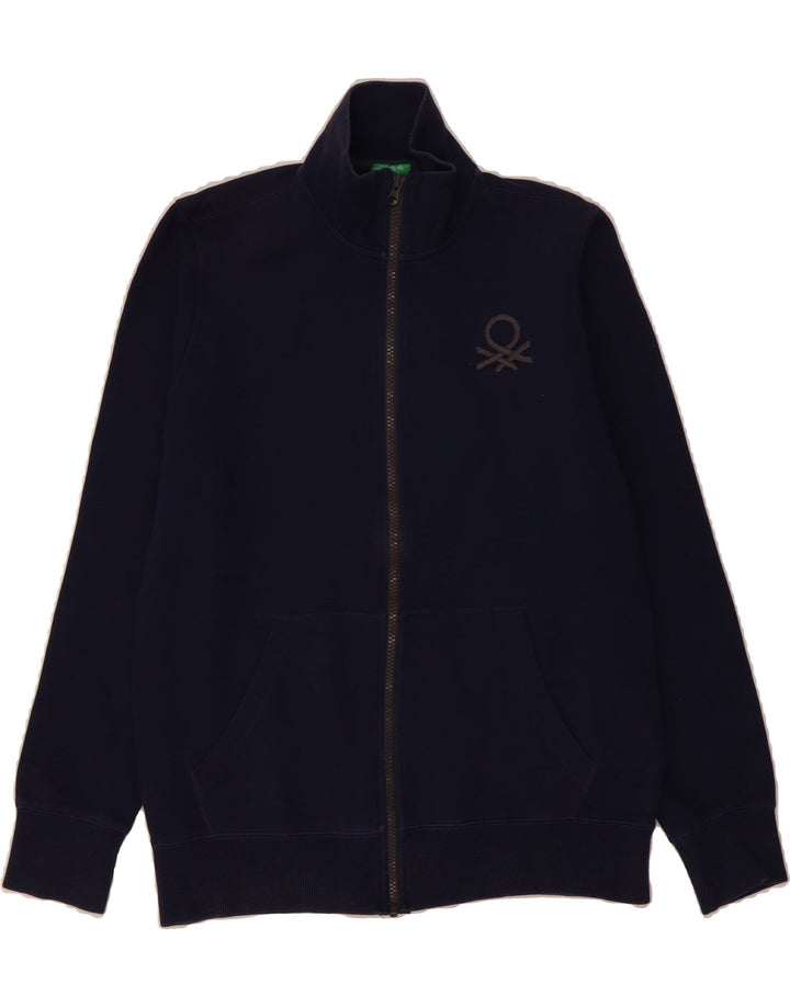 BENETTON Boys Graphic Tracksuit Top Jacket 13-14 Years 3XL Navy Blue Vintage Benetton and Second-Hand Benetton from Messina Hembry 