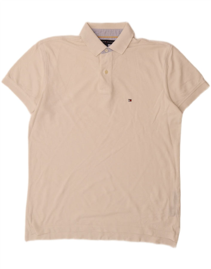 Polo da uomo Tommy Hilfiger in cotone bianco medio