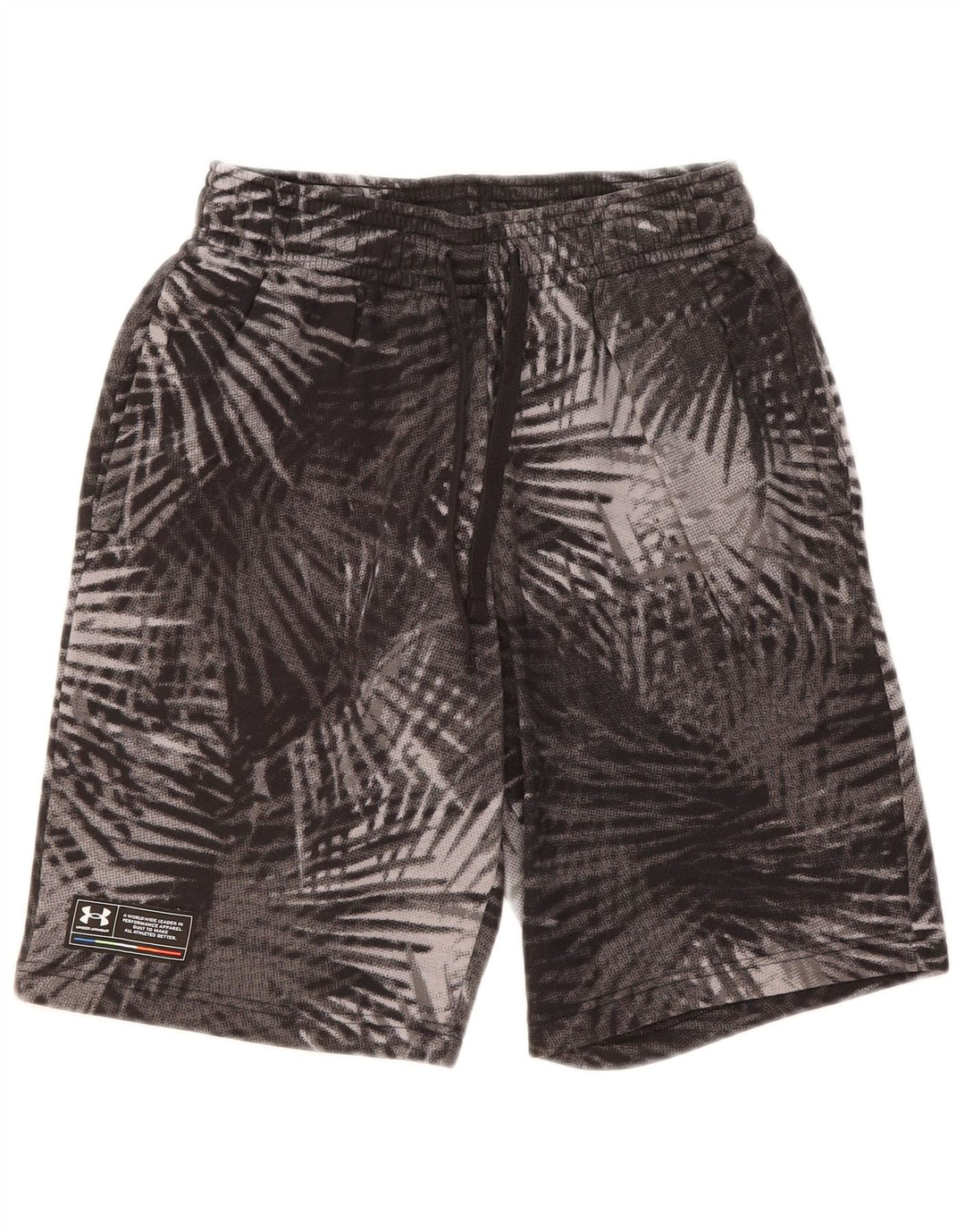 UNDER ARMOUR Mens Abstract Pattern Sport Shorts Medium Grey Cotton