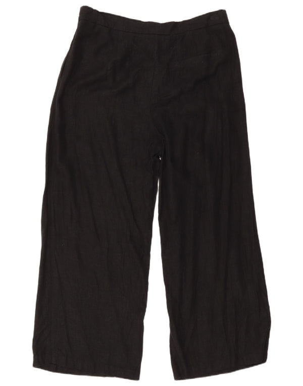 Pantaloni chino a gamba larga da donna Marks & Spencer UK 14 Large W32 L27 Neri