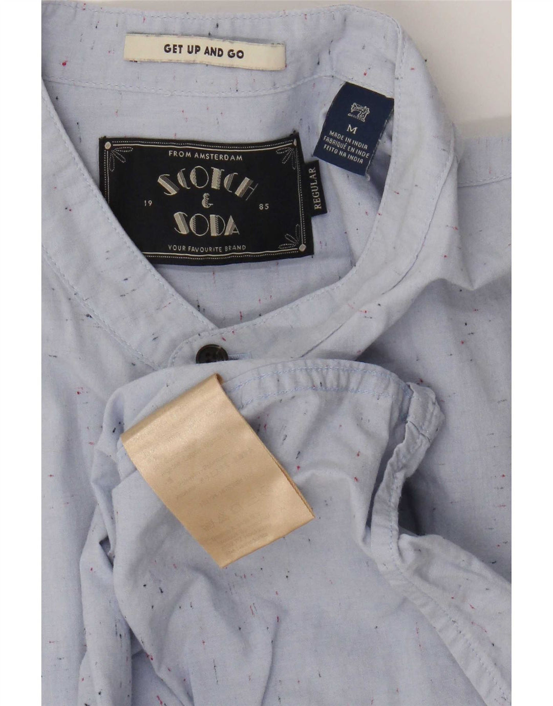Camicia da uomo Scotch & Soda in cotone screziato blu medio