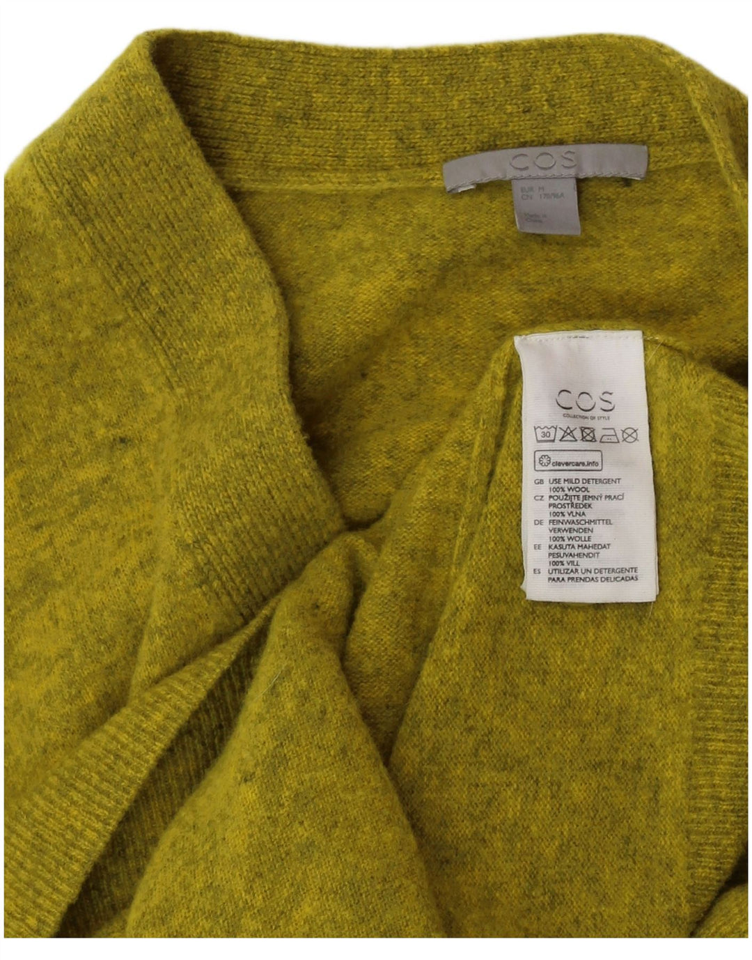 COS Maglione cardigan oversize lungo da donna UK 14 Verde medio screziato