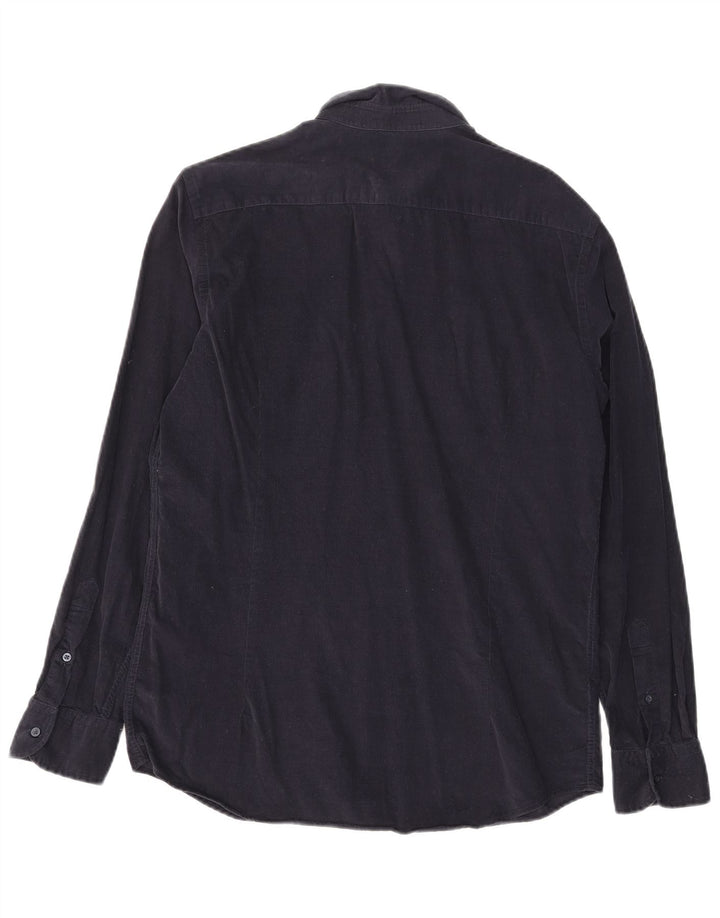 Camicia da uomo in velluto a coste Massimo Dutti, cotone blu navy grande