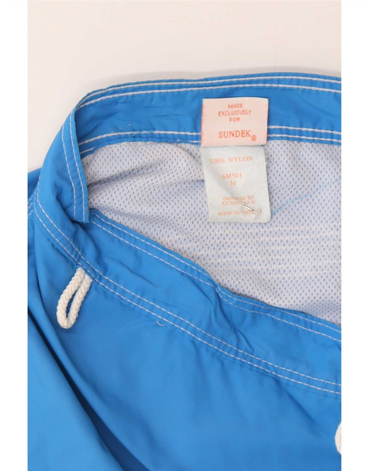 Pantaloncini da bagno regolari da uomo Sundek, grandi, in nylon color block blu