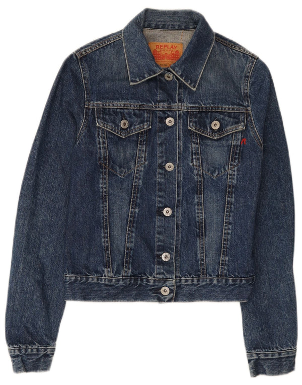 Giacca in denim da donna Replay UK 6 XS blu cotone