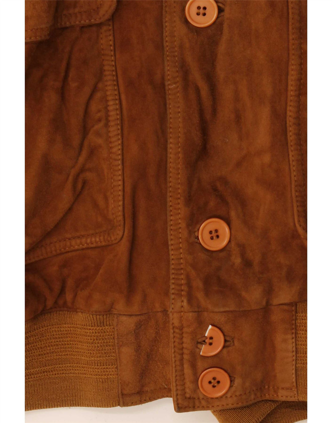 Giubbotto bomber vintage in pelle scamosciata da uomo IT 50 grande marrone