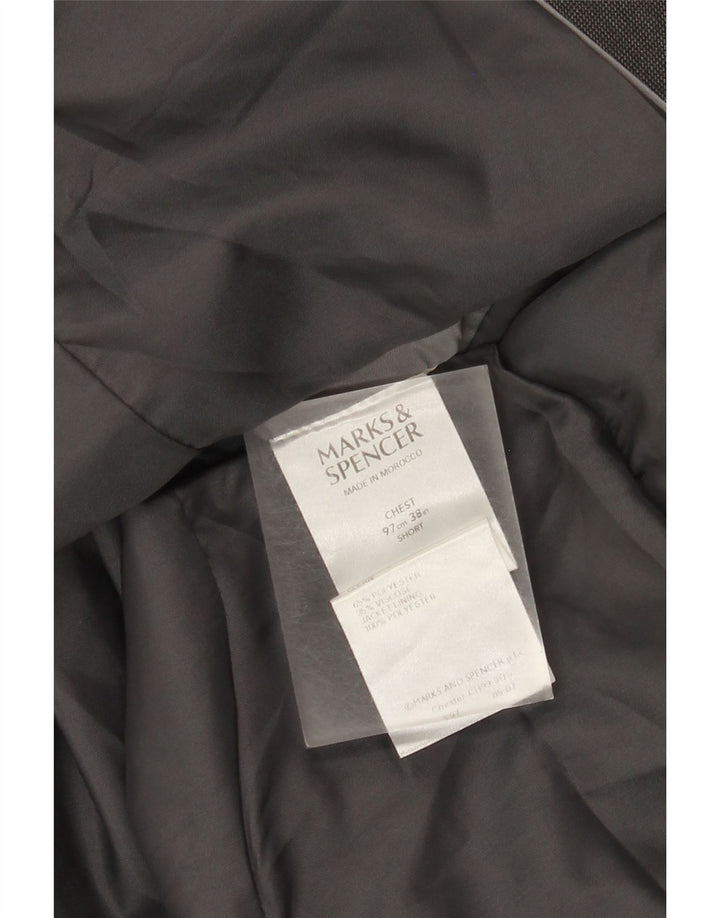 Giacca blazer corta da uomo a 2 bottoni Marks & Spencer UK 38 Grigio medio