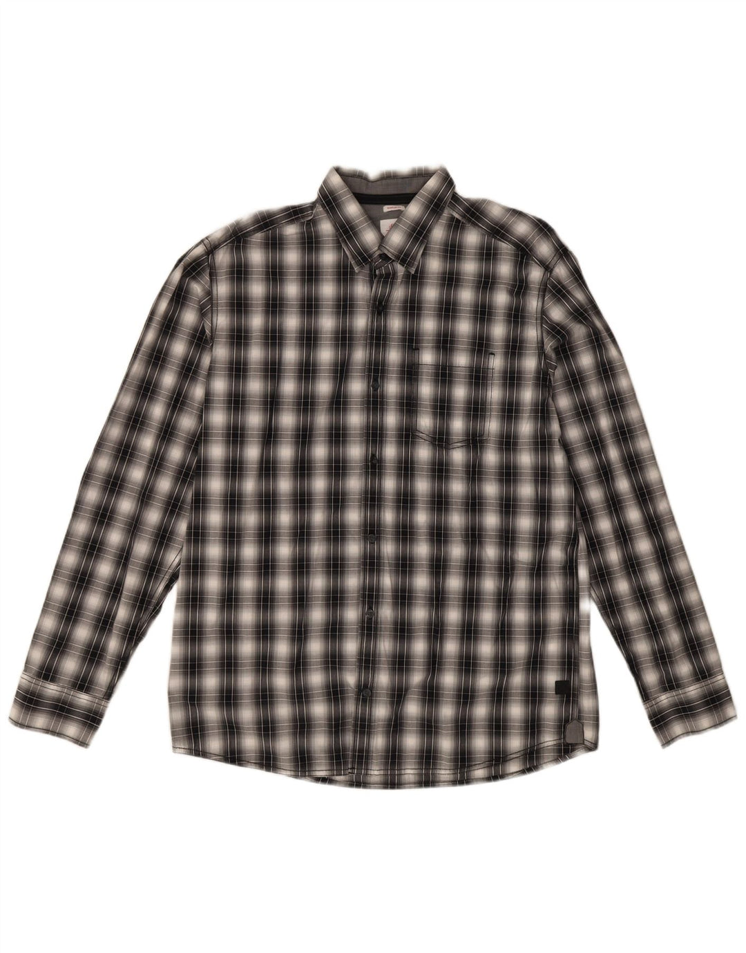 Camicia da uomo S.Oliver vestibilità regolare, cotone a quadri neri grandi