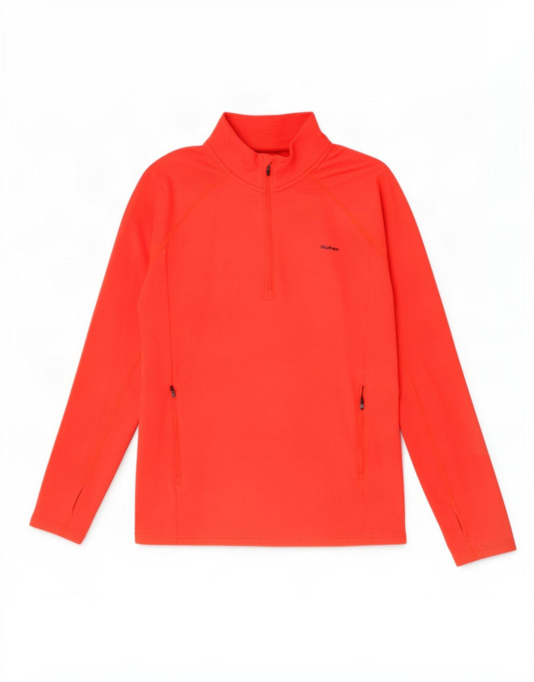 Rohan Mens Zip Collo Pullover Tuta Top Grande Poliestere Rosso