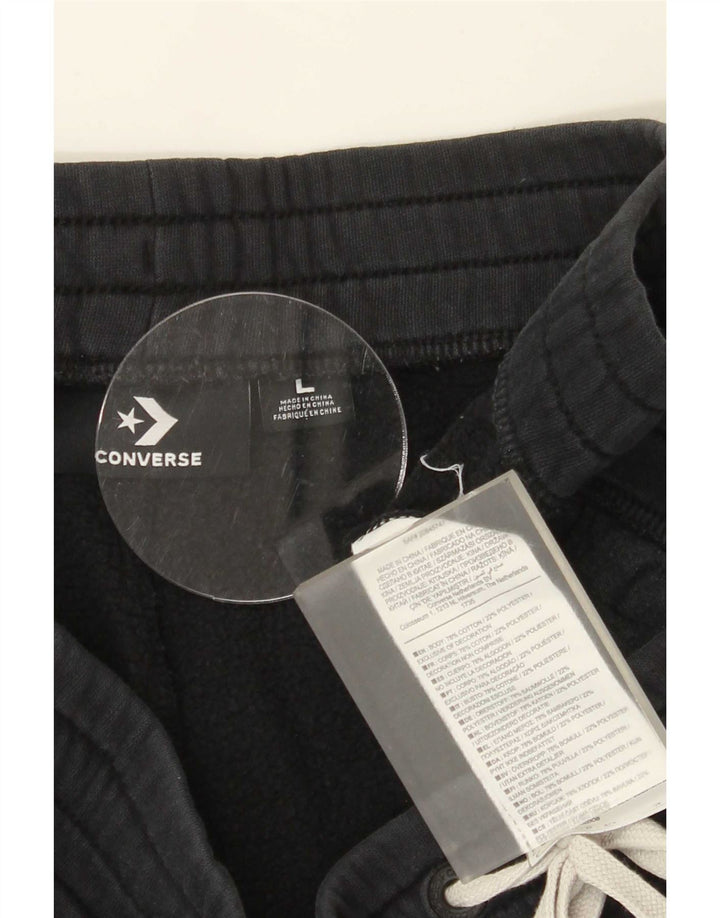 Pantaloncini sportivi da uomo Converse grandi in cotone nero