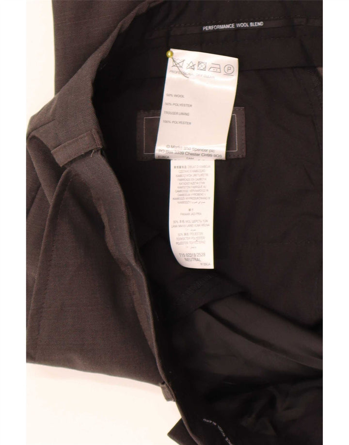 Pantaloni da abito vestibilità regolare da uomo Marks & Spencer W36 L29 lana marrone