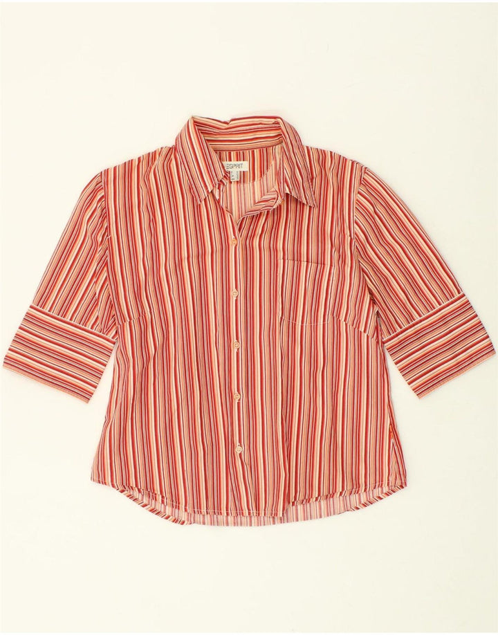 ESPRIT Womens Short Sleeve Shirt UK 16 Large Red Striped Cotton Vintage Esprit and Second-Hand Esprit from Messina Hembry 