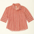 ESPRIT Womens Short Sleeve Shirt UK 16 Large Red Striped Cotton Vintage Esprit and Second-Hand Esprit from Messina Hembry 