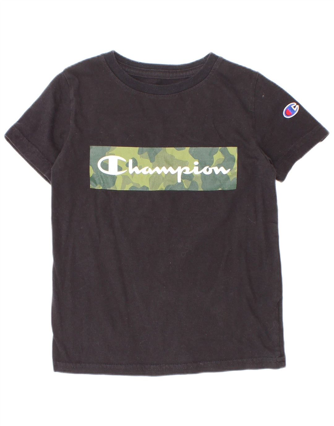 T-shirt grafica Champion da bambino, 4-5 anni, in cotone nero
