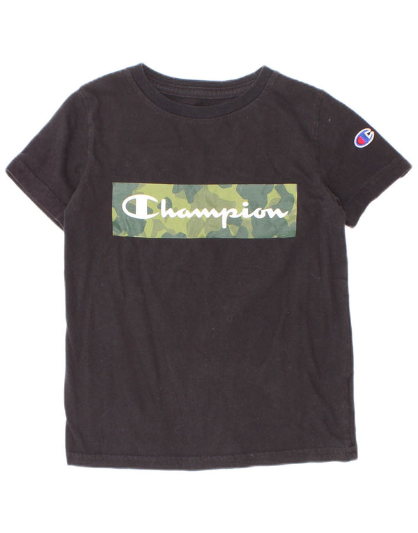 T-shirt grafica Champion da bambino, 4-5 anni, in cotone nero