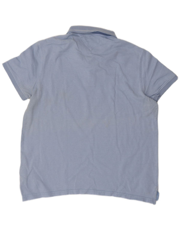 Polo slim fit da uomo Tommy Hilfiger 2XL in cotone blu