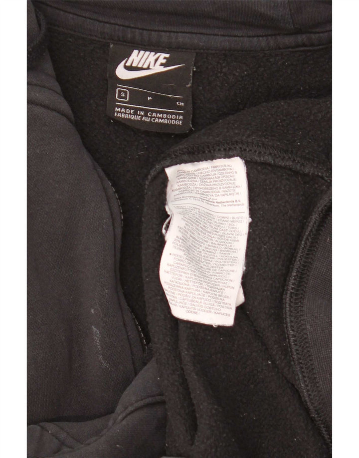 Felpa con cappuccio e zip Nike da uomo piccola in cotone nero