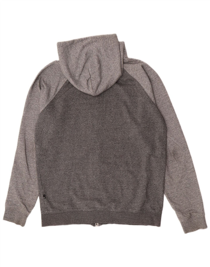 Maglione con cappuccio e zip da uomo QUIKSILVER in cotone color block grigio medio