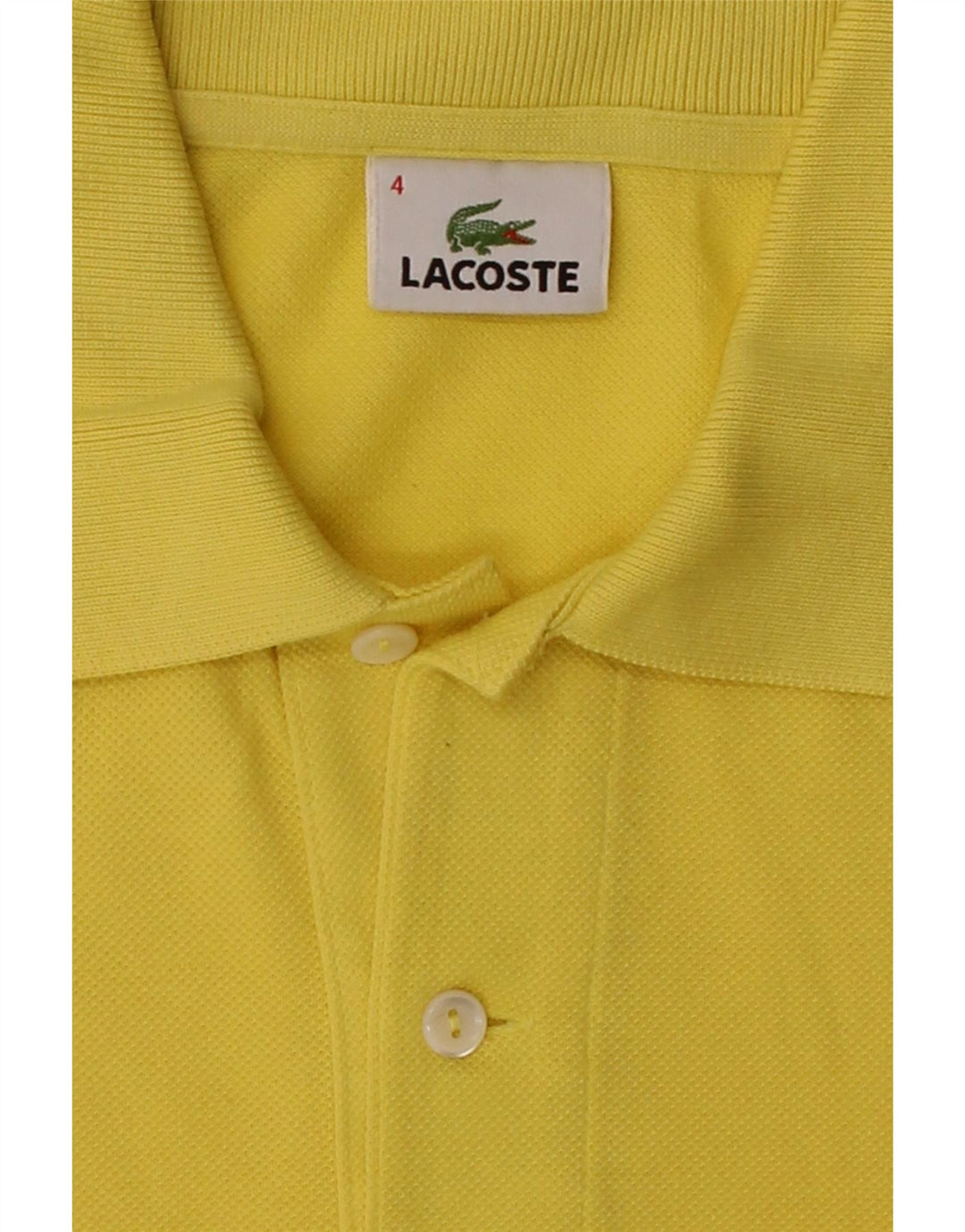 LACOSTE Mens Polo Shirt Size 4 Medium Yellow Cotton Vintage Lacoste and Second-Hand Lacoste from Messina Hembry 