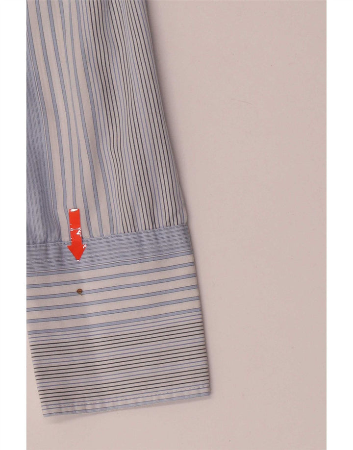 Camicia da donna Sisley UK 10 piccola in cotone a righe blu