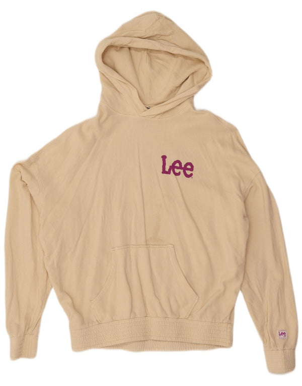 Maglione con cappuccio grafico oversize per ragazze LEE By H&M 13-14 anni in cotone beige