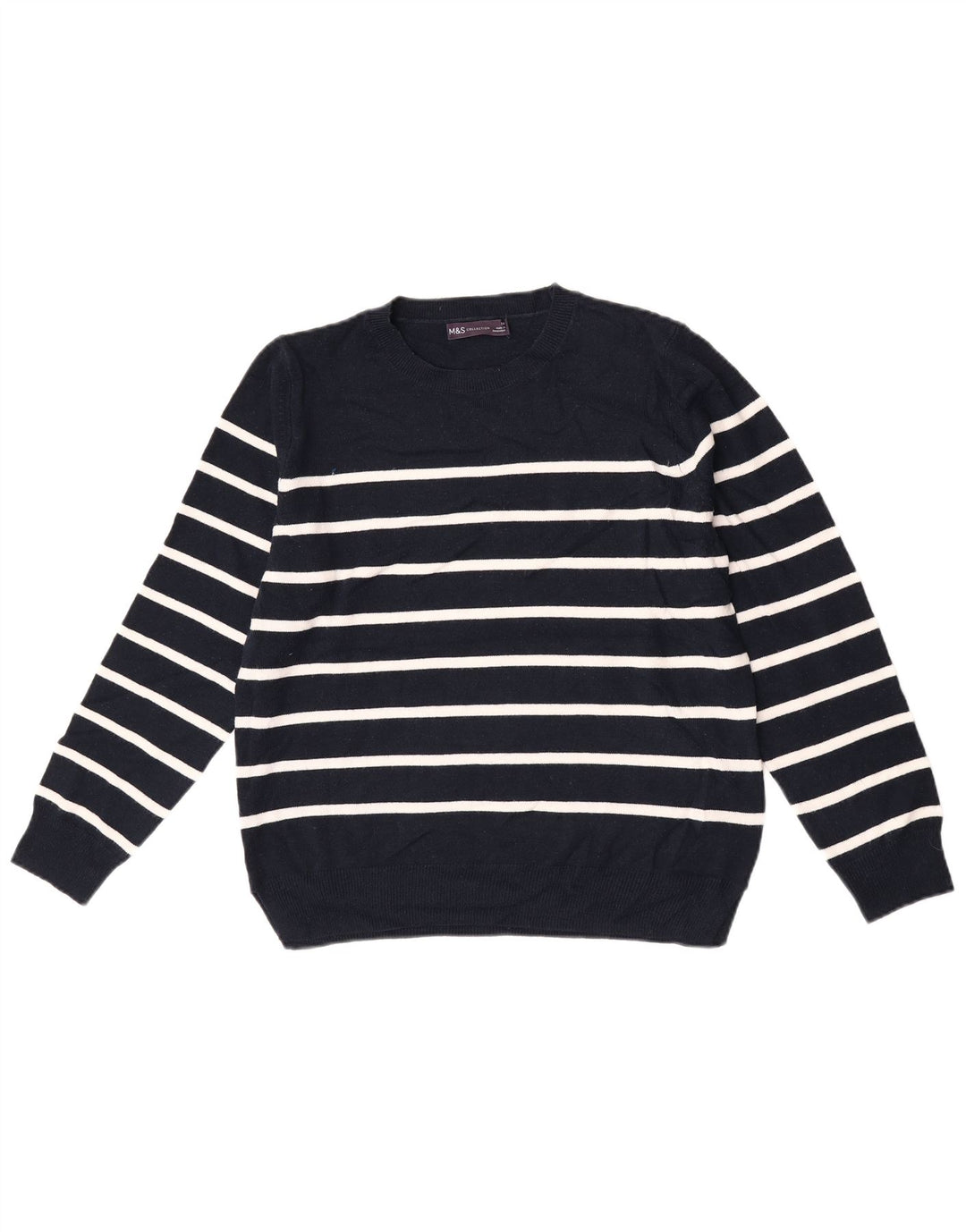 Maglione maglione girocollo da donna Marks & Spencer UK 14 blu navy medio