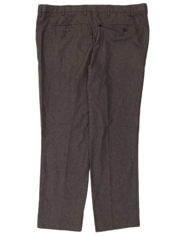 MARKS & SPENCER Pantaloni chino slim fit da uomo W40 L29 poliestere grigio