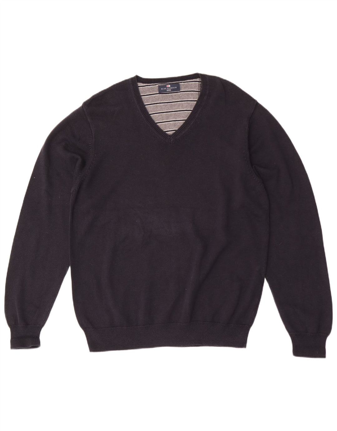 Maglione da uomo Marks & Spencer Blue Harbour con scollo a V grande blu navy