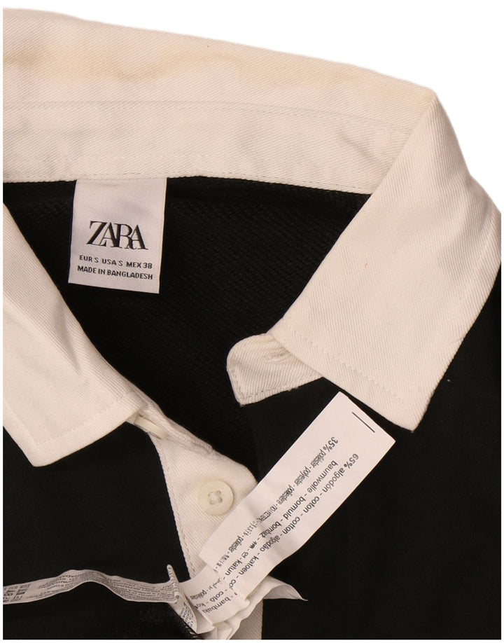 Felpa Zara da uomo con collo alto, maglione piccolo in cotone nero
