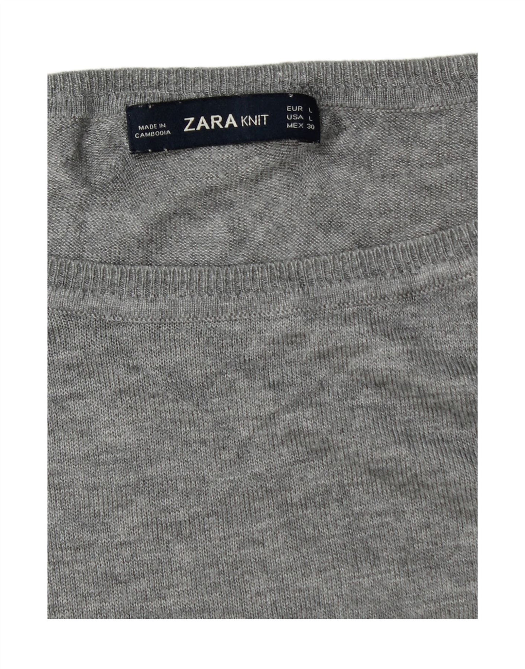 Maglione maglione oversize con scollo a barca da donna Zara UK 16 grande grigio