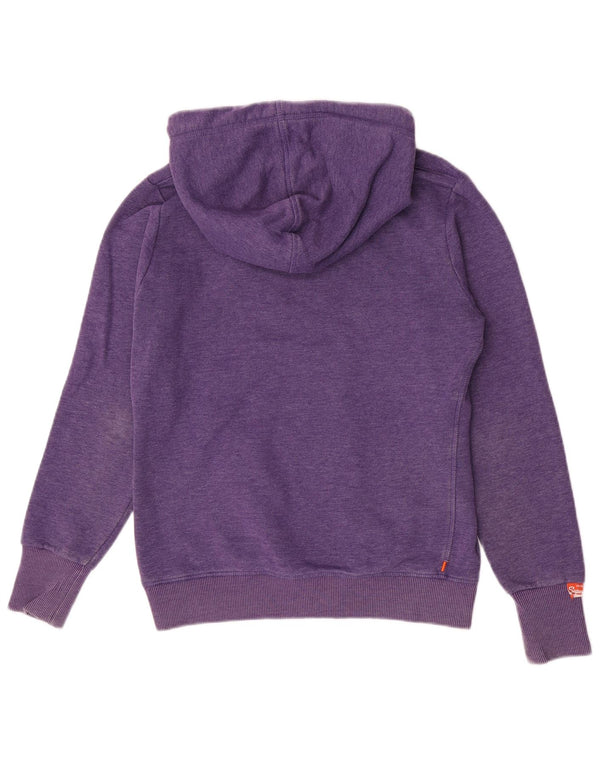 Felpa con cappuccio grafica da donna Superdry UK 14 cotone viola medio