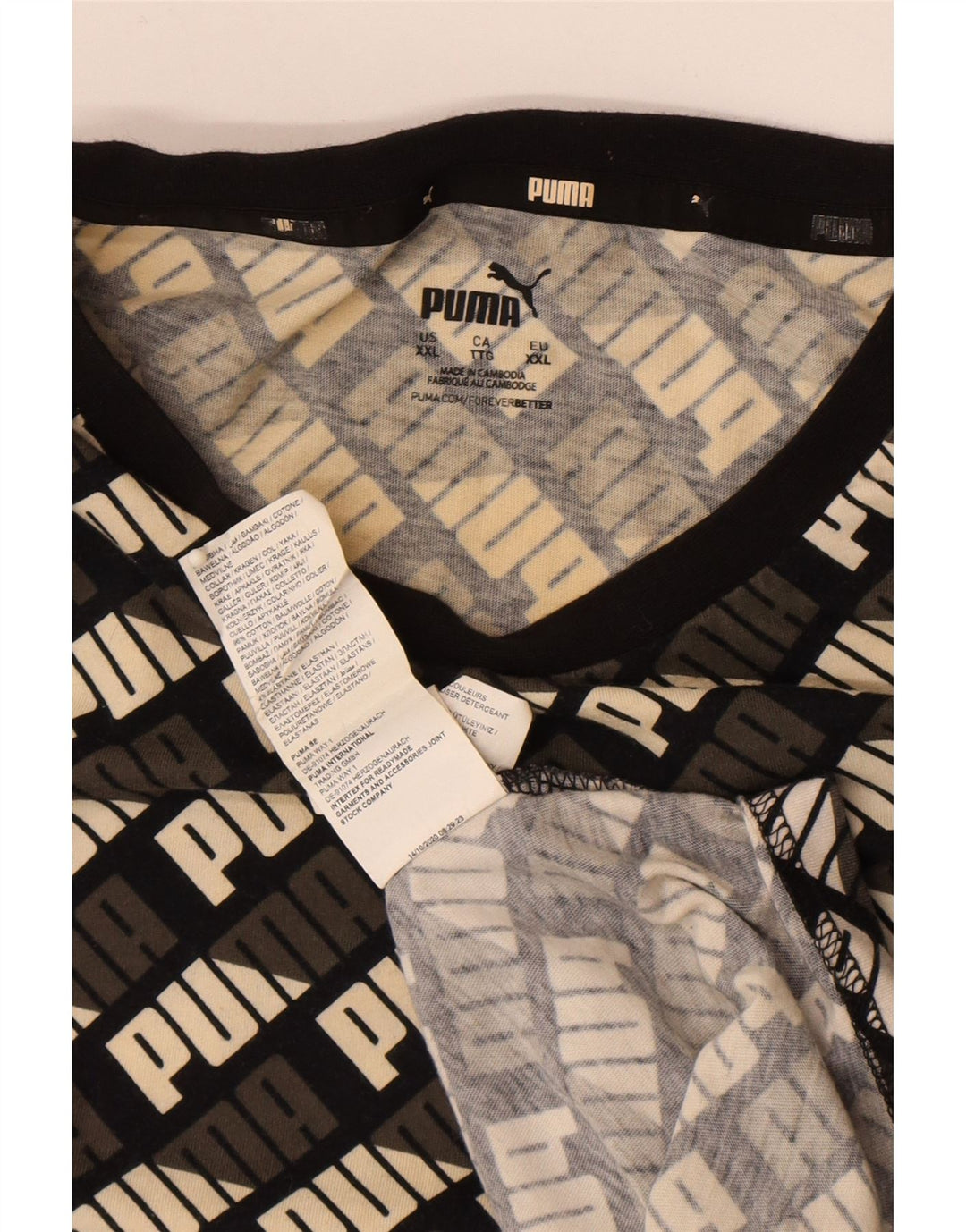 T-shirt grafica da uomo Puma Top 2XL cotone nero