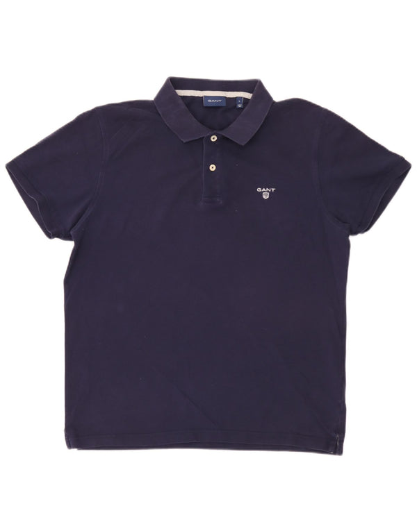 Polo da uomo Gant grande in cotone blu navy