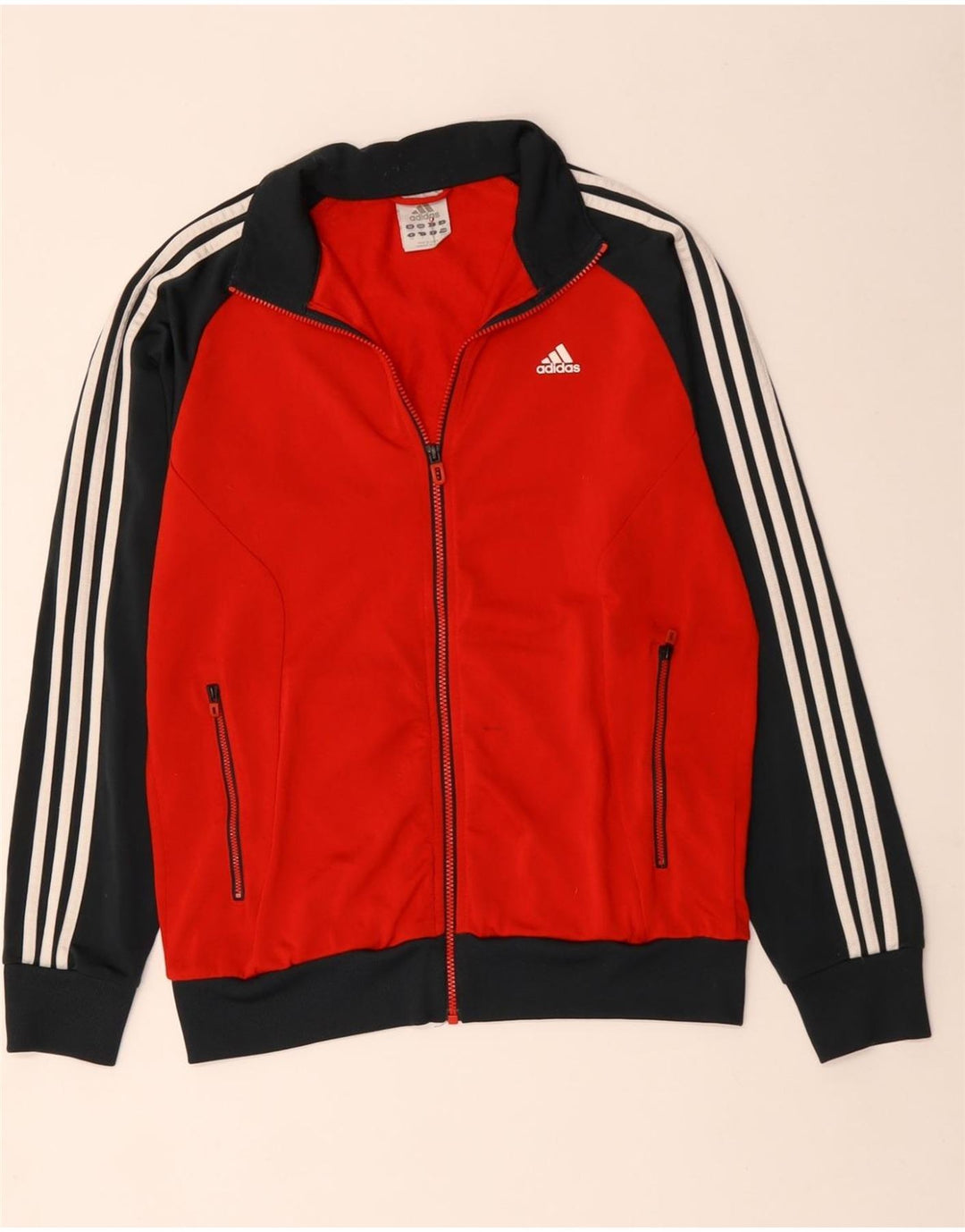Giacca da tuta da uomo ADIDAS UK 40/42 Poliestere color block rosso medio