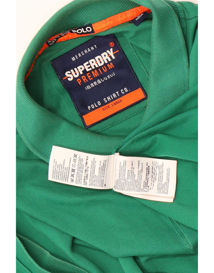 Polo da uomo Superdry grande in cotone verde