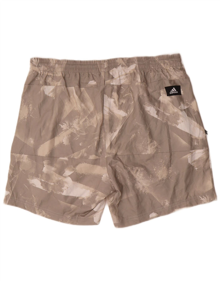 Pantaloncini sportivi Adidas da uomo grandi in poliestere tie-dye grigio