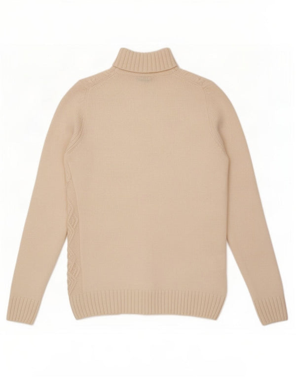 Maglione da uomo Navigare a collo alto in lana color bianco sporco medio