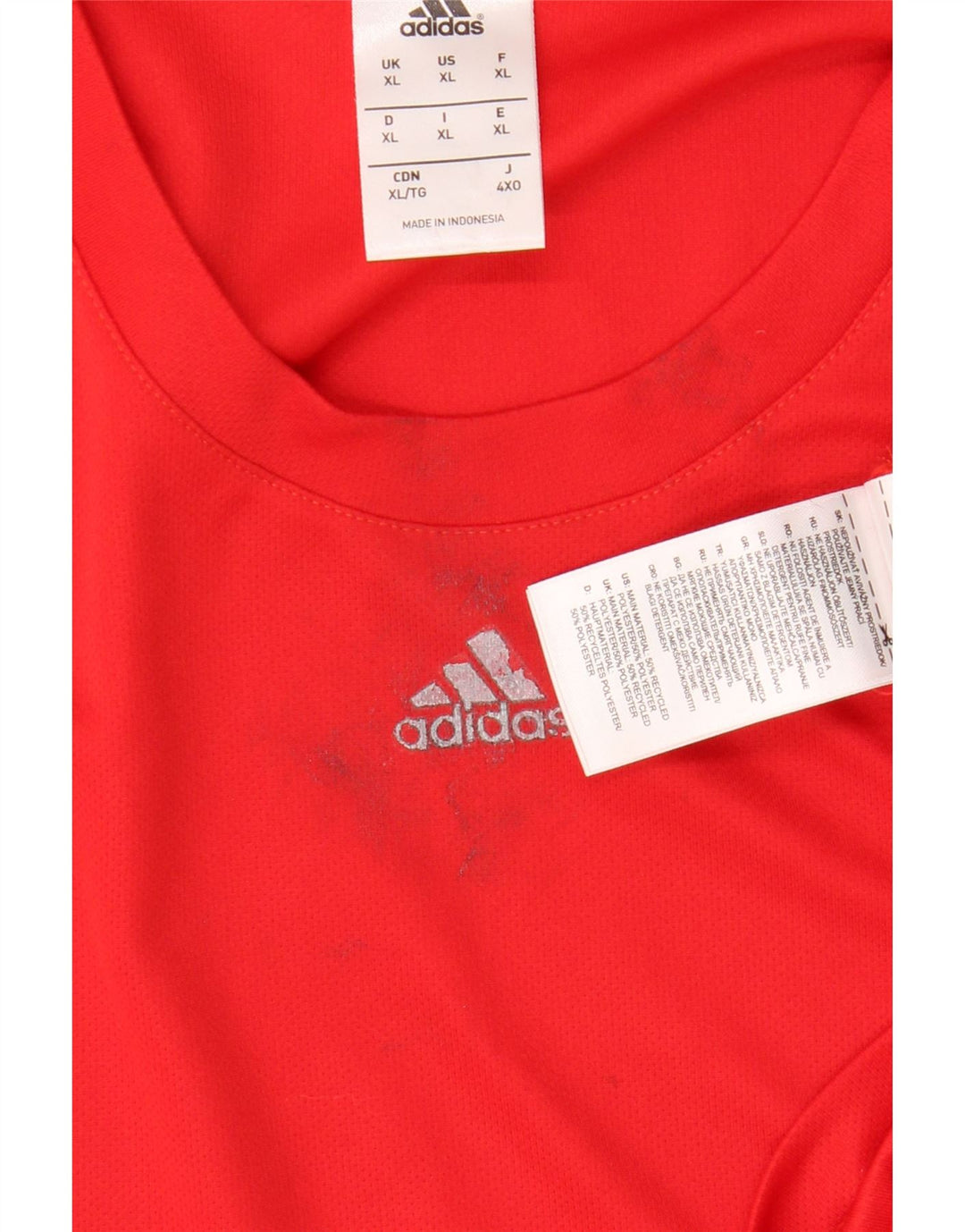 T-shirt ADIDAS Climalite da uomo XL rossa in poliestere