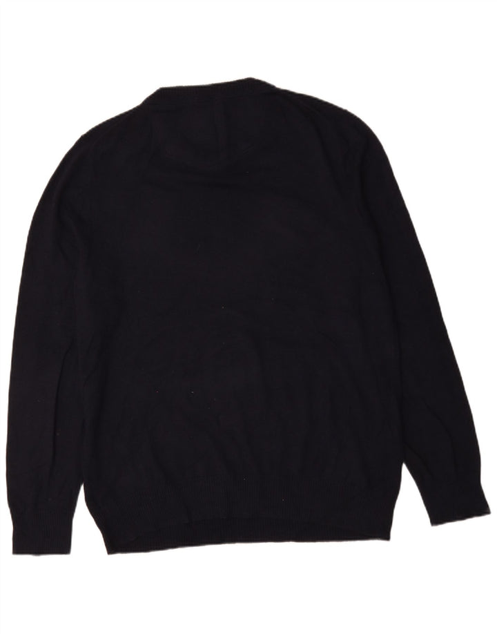 Maglione da uomo con scollo a V Fat Face, grande cotone blu navy