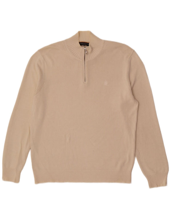 Marina Yachting Maglione da uomo con zip e collo XL Beige