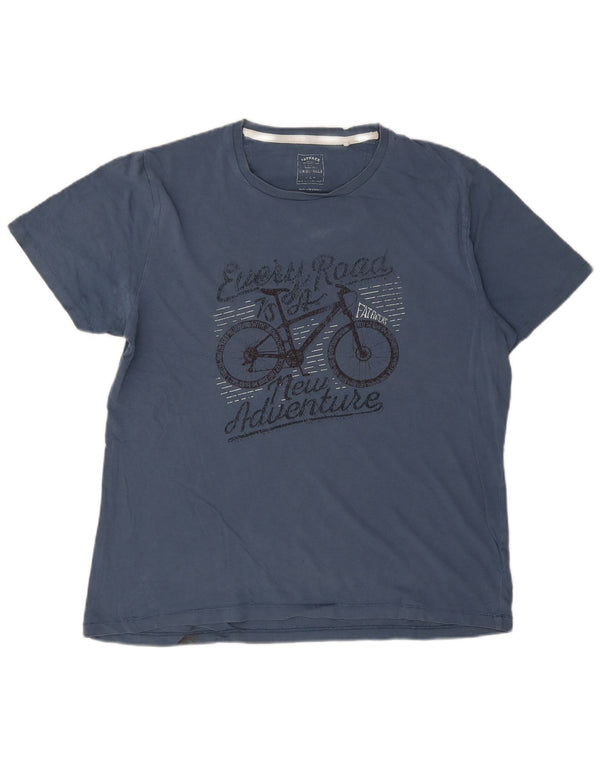 Fat Face Mens Graphic T-Shirt Top Large Blue Cotton