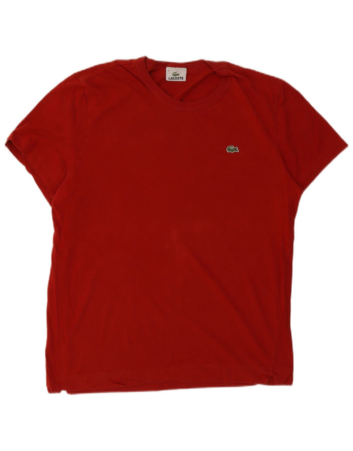 T-shirt da uomo Lacoste taglia 4 taglia media rossa in cotone