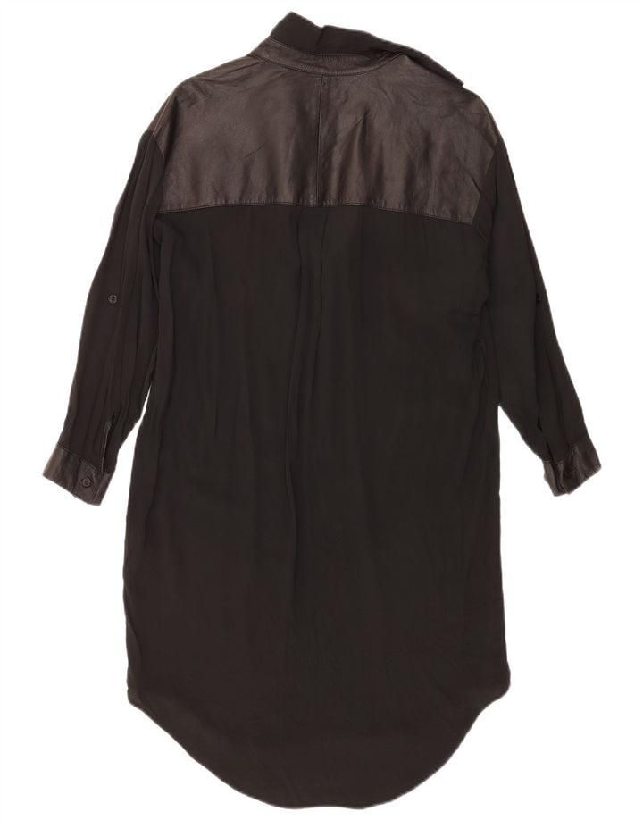 Abito a trapezio oversize vintage da donna UK 14 medio acetato nero