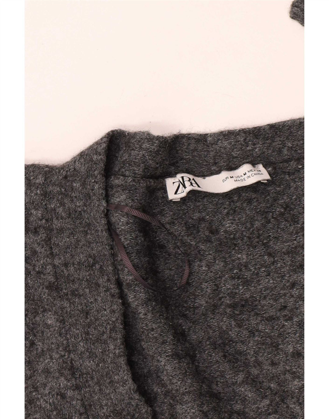 Maglione cardigan corto da donna Zara UK 14 Grigio medio screziato