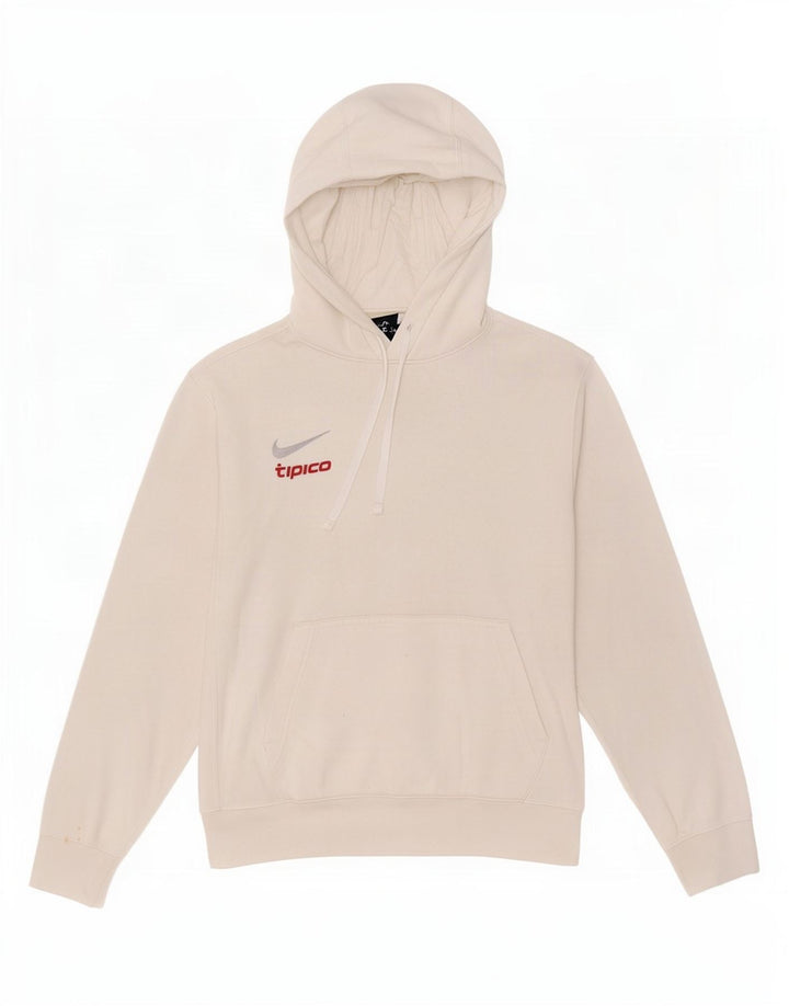 Maglia con cappuccio Nike da uomo in cotone bianco medio