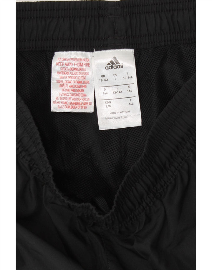 Pantaloni da tuta con grafica Adidas da ragazzo, pantaloni da jogging, 13-14 anni, poliestere nero